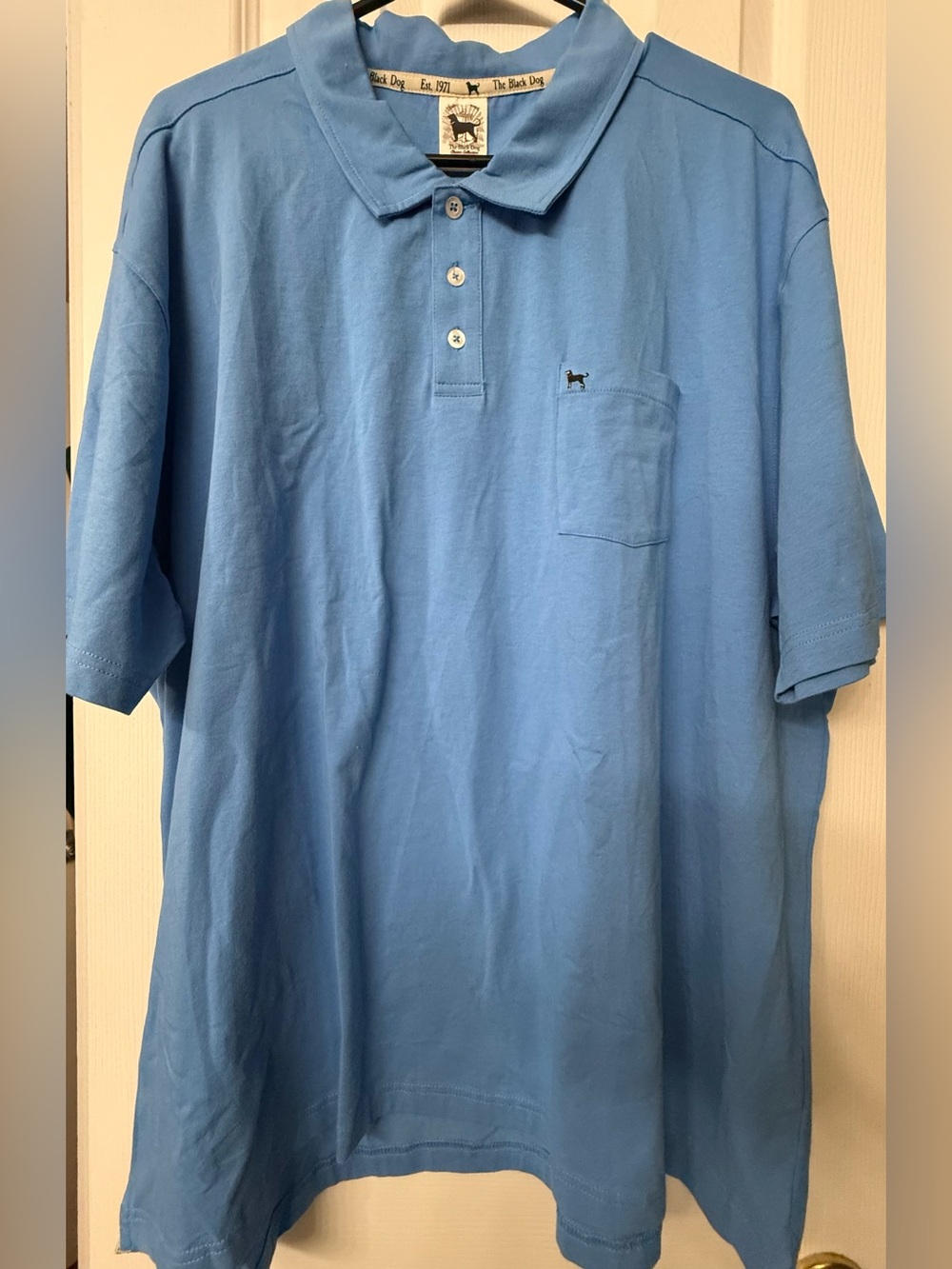 The Black Dog Sky Blue Men's Pocket Polo